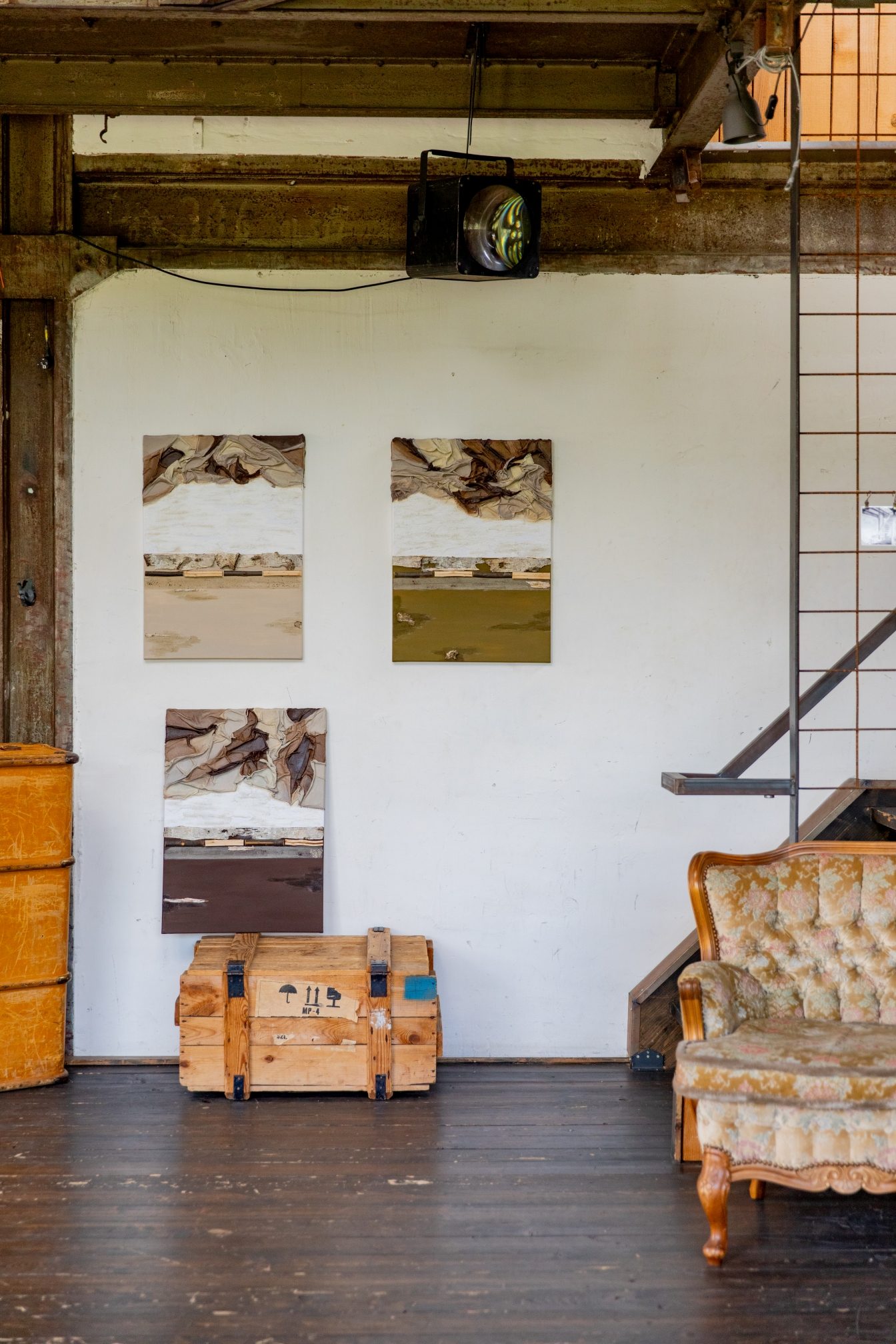 Dreiteilige Serie „Waldwanderung“ im Atelier von Eva Anselmann
